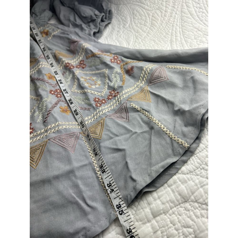 Savanna Jane Gray Embroidered Mini Dress - Picture 5 of 6